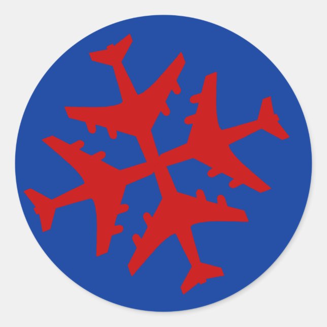 Flugzeugschneeflocke Runder Aufkleber (Vorderseite)