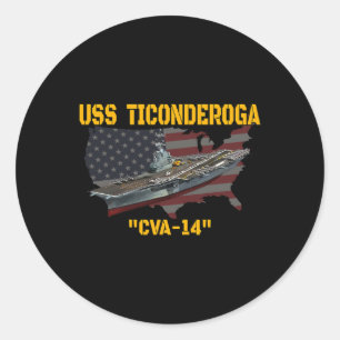 Flugzeugträger Uss Ticonabweicha Cva-14 Veteranen  Runder Aufkleber