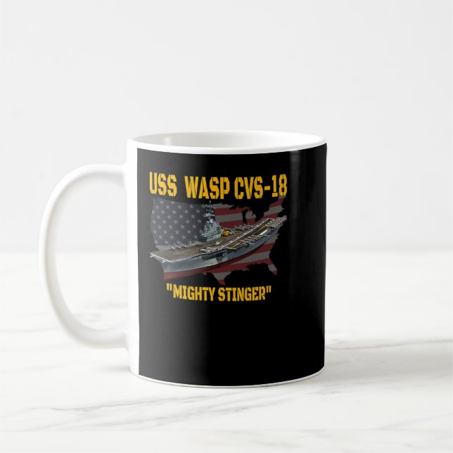 Flugzeugträger USS Wasp CVS18 Veterans Day Fathe Kaffeetasse (Links)