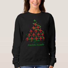 Flugzeugweihnachtsbaum und Familienname, Minimalis Sweatshirt