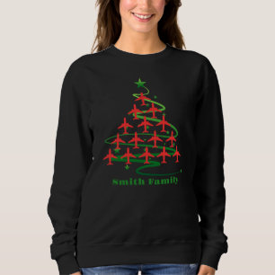 Flugzeugweihnachtsbaum und Familienname, Minimalis Sweatshirt
