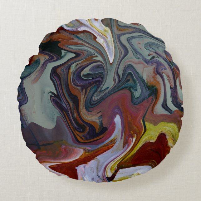 Fluid Abstrakt Art Pillow Rundes Kissen (Vorderseite)