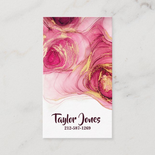 Fluid Alcohol Ink Business Card Visitenkarte (Vorderseite)