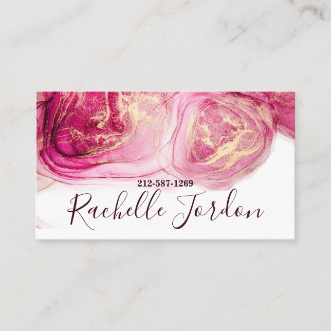 Fluid Alcohol Ink Business Card Visitenkarte (Vorderseite)