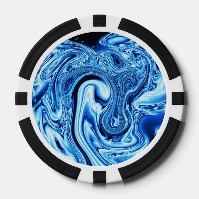 Fluid art 09,blau pokerchips (Vorderseite)