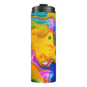 Fluid Art. Abstrakter farbenfroher Hintergrund, Ta Thermosbecher