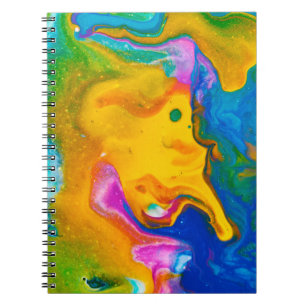 Fluid Art. Abstrakter farbiger Hintergrund, Tapete Notizblock