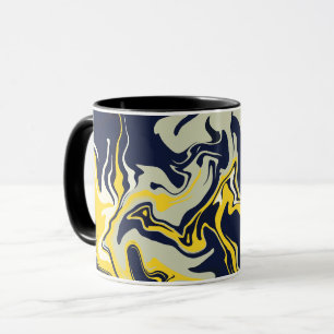Fluid Art in Light Olive Green, Yellow & Cream Tasse