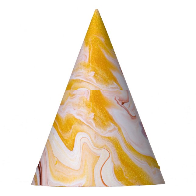 Fluid Art: irisierende abstrakte Textur. Partyhütchen (Vorderseite)