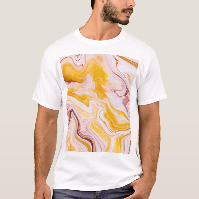 Fluid Art: irisierende abstrakte Textur. T-Shirt (Vorderseite)