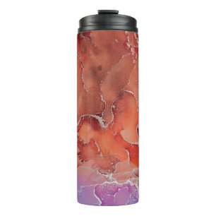 Fluid Art. Moderne abstrakte farbenfrohe Hintergru Thermosbecher