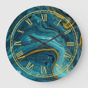 Fluid-Art-Muster Moderne Wanduhr