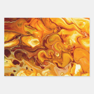 Fluid Art Pour Abstrakt Geschenkpapier Set