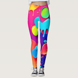Fluid-Farben-Chaos: Dynamische digitale Kunst Leggings