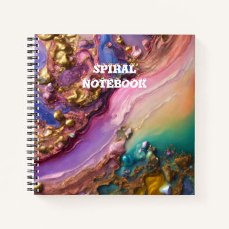 Fluid Gold Abstrakt Spiral Notebook - Notizbuch