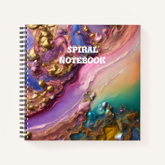 Fluid Gold Abstrakt Spiral Notebook - Notizbuch (Vorderseite)