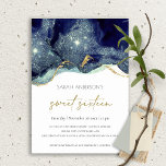 Fluid Gold Navy Glitzer Sweet 16 Geburtstag Einlad Dankeskarte<br><div class="desc">Für weitere Anpassungen oder andere passende Artikel kontaktieren Sie mich bitte unter yellowfebstudio@gmail.com</div>