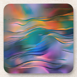 "Fluid Horizons" Zeitgenössische Abstrakte Kunst   Getränkeuntersetzer