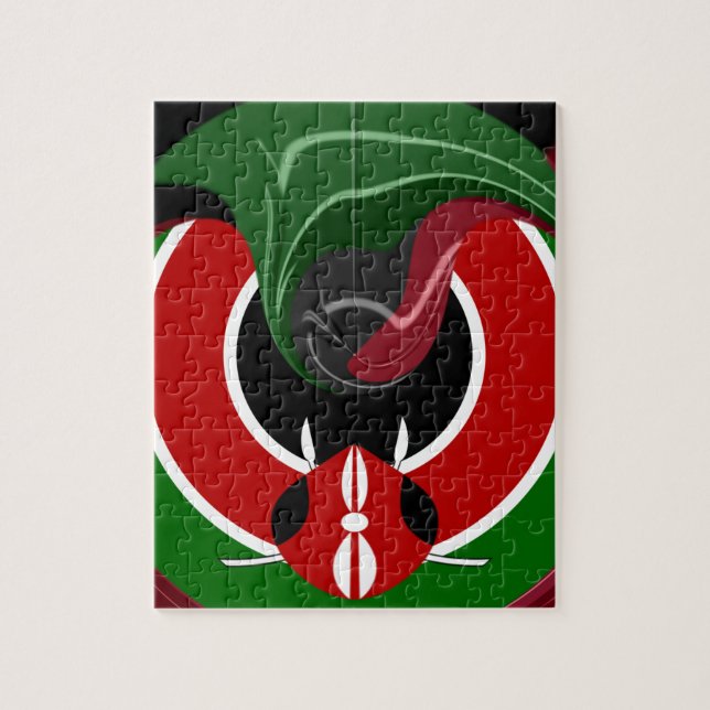 Fluid Kenyan Flag: Ein modernes Design (Vertikal)