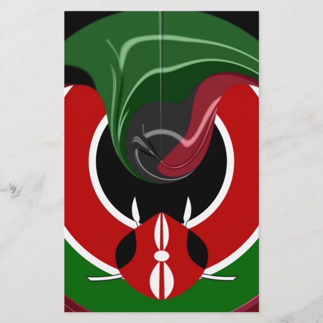 Fluid Kenyan Flag: Ein modernes Design (Vorderseite)