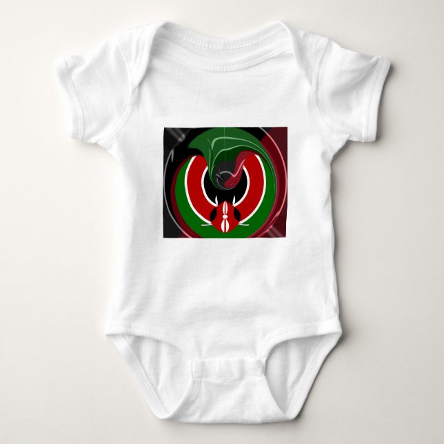 Fluid Kenyan Flag: Ein modernes Design Baby Strampler (Vorderseite)