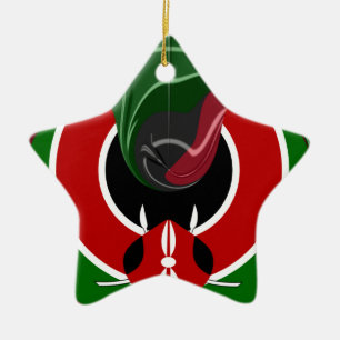 Fluid Kenyan Flag: Ein modernes Design Keramik Ornament