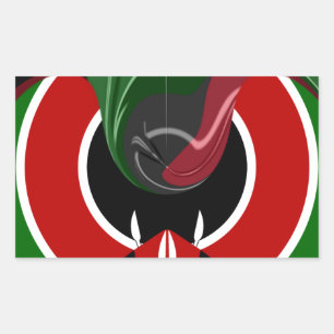 Fluid Kenyan Flag: Ein modernes Design Rechteckiger Aufkleber