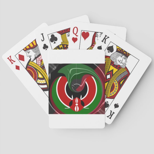 Fluid Kenyan Flag: Ein modernes Design Spielkarten (Rückseite)