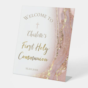 Fluid Marble Erstkommunion Sockelschild