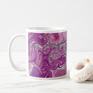 Fluid-Pink-Marmor-Glitzer Kaffeetasse