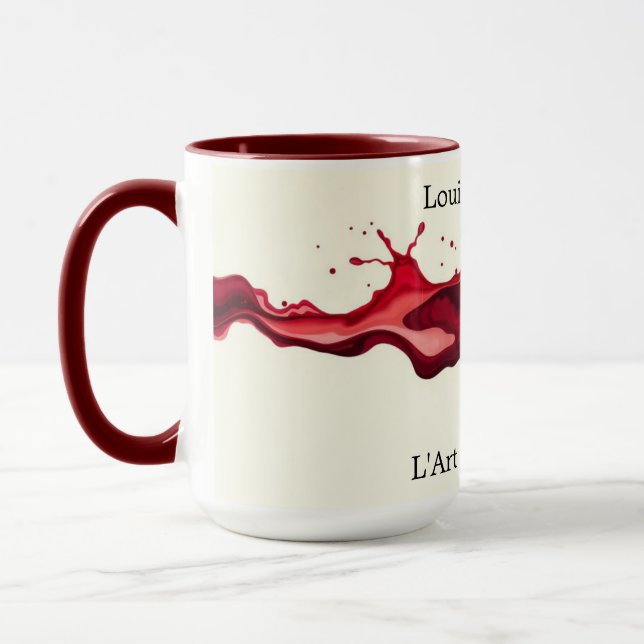 Fluid Red Wine Pour Abstract Art Ceramic Tasse (Links)