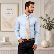Fluid Swirl Marmor Light Pink Neck Tie