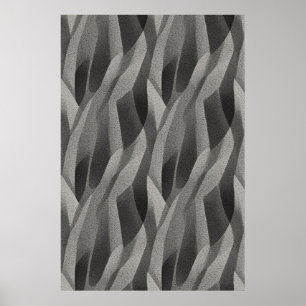 Fluid Waves: Eine skulpturale Monochrome-Zusammens Poster