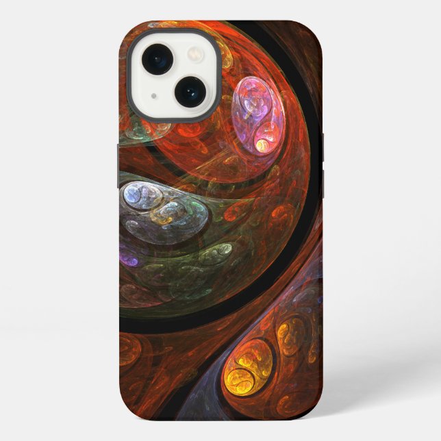 Fluide kosmische abstrakte Kunst in modernem Desig iPhone Hülle (Rückseite)