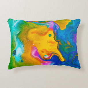 Fluidkunst. Abstrakter farbenfroher Hintergrund, T Dekokissen