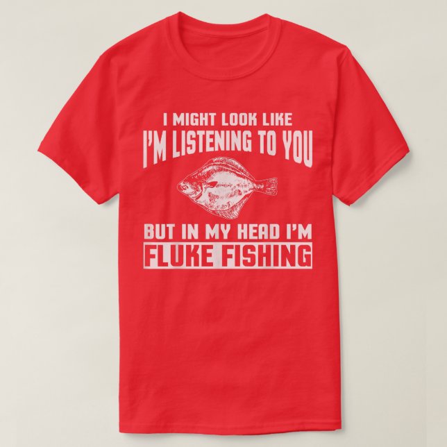 Fluke Fishing Apparel  Awesome Funny Fishermen Des T-Shirt (Design vorne)
