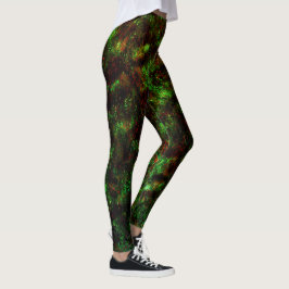 Fluktuation von dunklen Flecken auf leuchtend grün Leggings