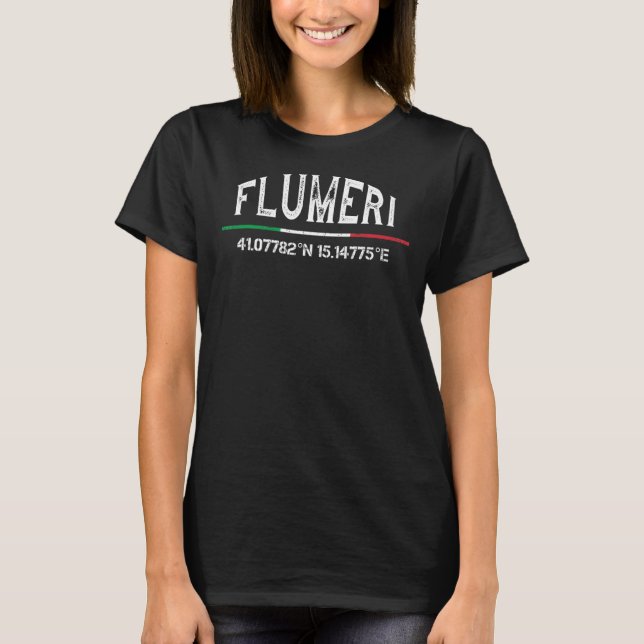 Flumeri Italy Avellino GPS Coordinates T-Shirt (Vorderseite)