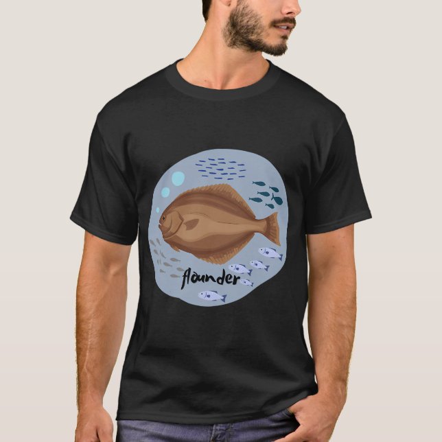 Flunderfisch-Illustration T-Shirt (Vorderseite)
