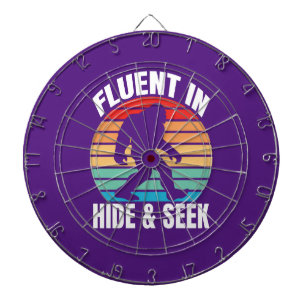 Fluor in Hide und Seek Funny Bigfoot Dartscheibe