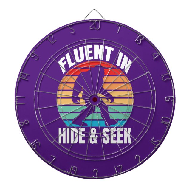 Fluor in Hide und Seek Funny Bigfoot Dartscheibe (vorne)