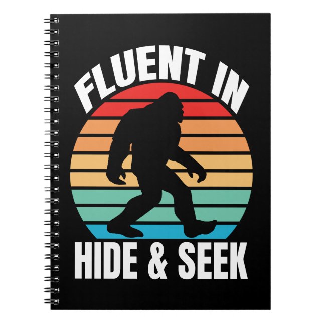 Fluor in Hide und Seek Funny Bigfoot Notizblock (Vorderseite)
