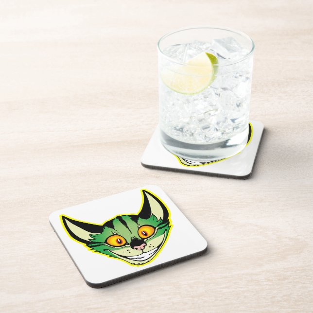 Fluorescent Cartoon Cat Coasters Set Getränkeuntersetzer (Rechte Seite)