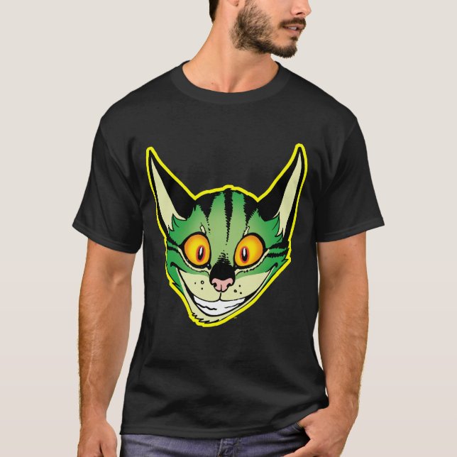 Fluorescent Cartoon Cat T - Shirt (Vorderseite)