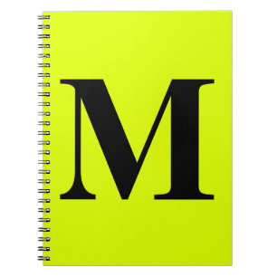 Fluorescent Chartreuse Yellow Neon Monogram Gift Notizblock