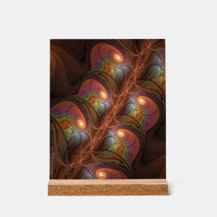 Fluorescent coloré Abstrait Trippy Brown Fractal