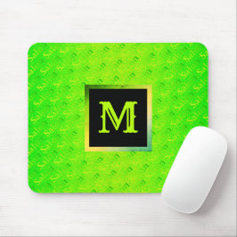 Fluorescent Neon Elegant Mit Monogramm Mousepad