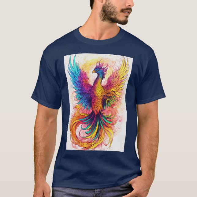 Fluorescent Phoenix Design T-Shirt (Vorderseite)