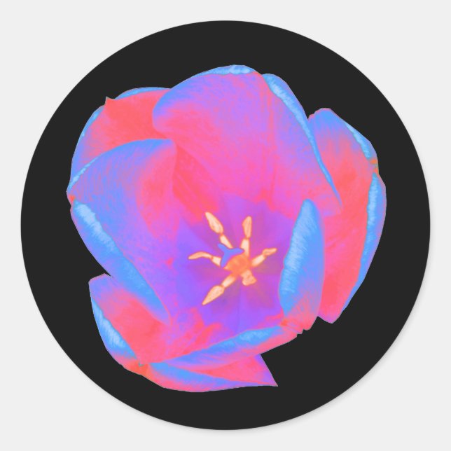 Fluorescent Tulip Round Stickers (Vorderseite)