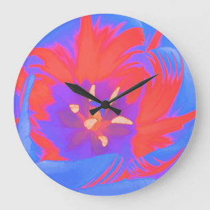 Fluorescent Tulip Wall Clock Große Wanduhr